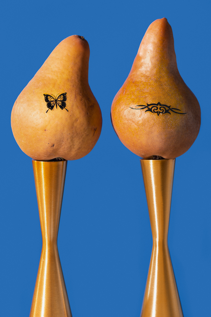 Temporary Tattoos on Pears, 2019